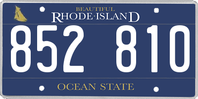 RI license plate 852810