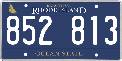 RI license plate 852813