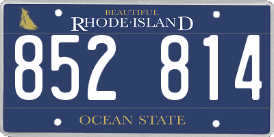 RI license plate 852814