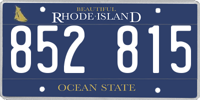 RI license plate 852815