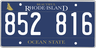 RI license plate 852816