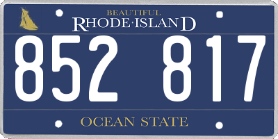 RI license plate 852817