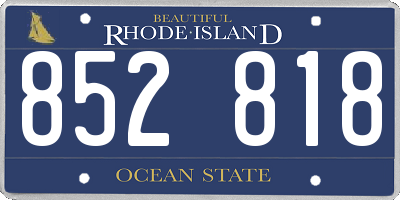 RI license plate 852818