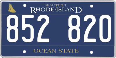 RI license plate 852820