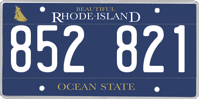RI license plate 852821