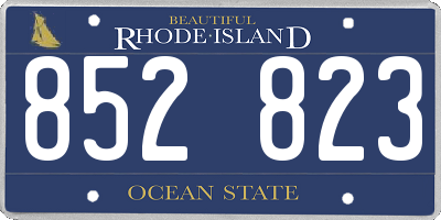 RI license plate 852823