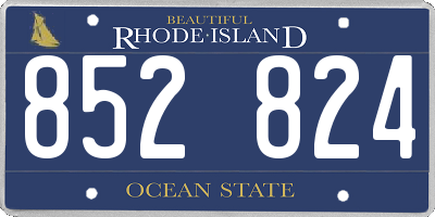 RI license plate 852824