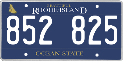 RI license plate 852825