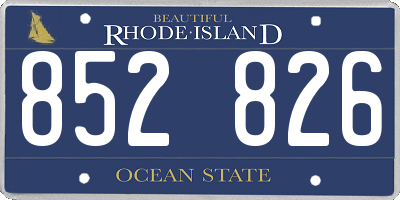 RI license plate 852826