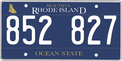 RI license plate 852827