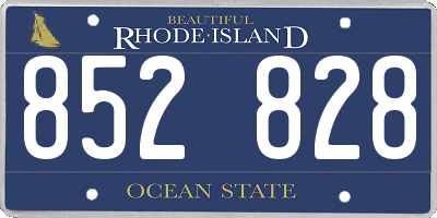 RI license plate 852828