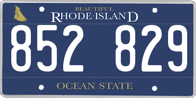 RI license plate 852829