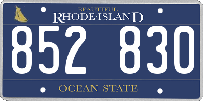 RI license plate 852830