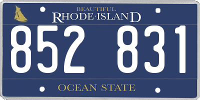 RI license plate 852831