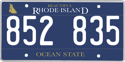 RI license plate 852835