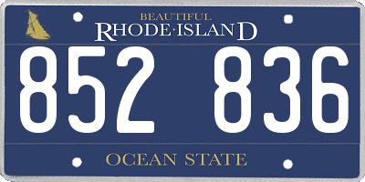 RI license plate 852836