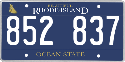 RI license plate 852837