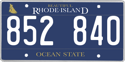 RI license plate 852840