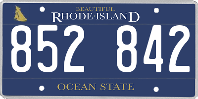RI license plate 852842