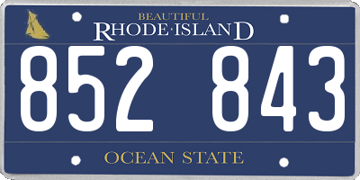 RI license plate 852843
