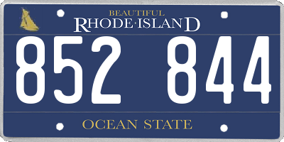 RI license plate 852844