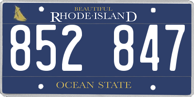 RI license plate 852847