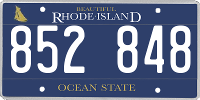 RI license plate 852848