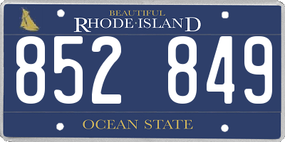 RI license plate 852849