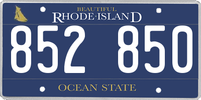 RI license plate 852850