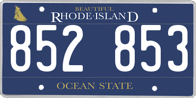 RI license plate 852853