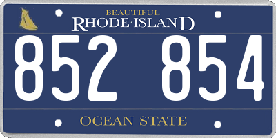 RI license plate 852854