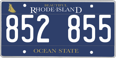 RI license plate 852855