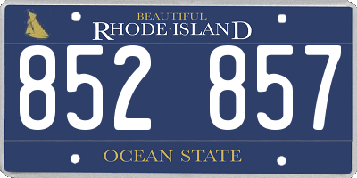 RI license plate 852857