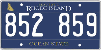RI license plate 852859