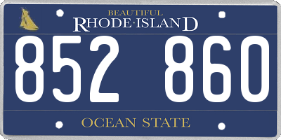 RI license plate 852860