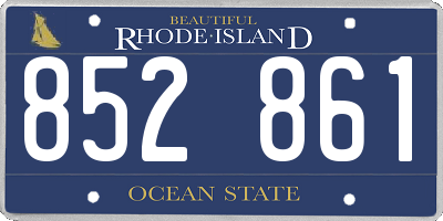 RI license plate 852861