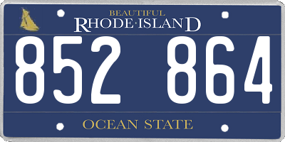 RI license plate 852864