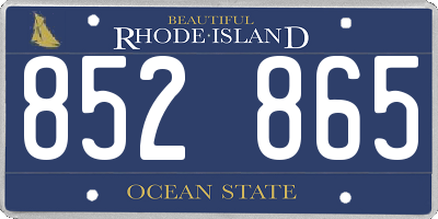 RI license plate 852865