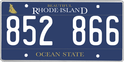 RI license plate 852866