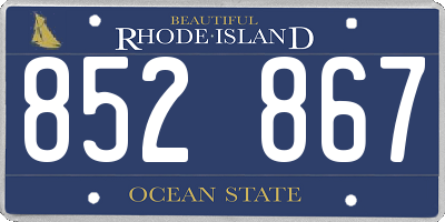 RI license plate 852867