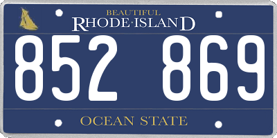 RI license plate 852869