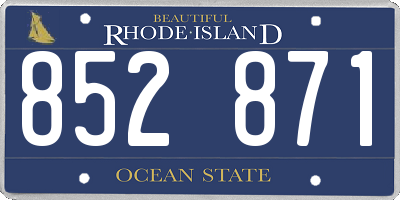 RI license plate 852871