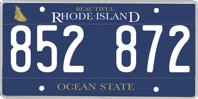 RI license plate 852872