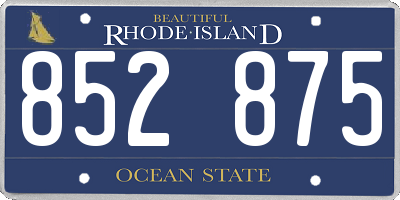 RI license plate 852875