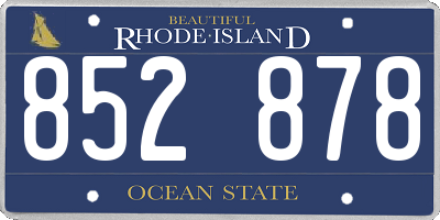 RI license plate 852878