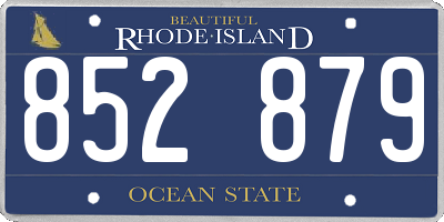 RI license plate 852879