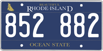 RI license plate 852882