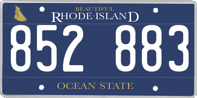 RI license plate 852883