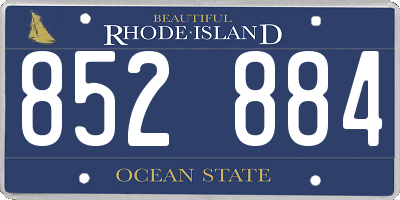 RI license plate 852884