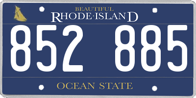 RI license plate 852885